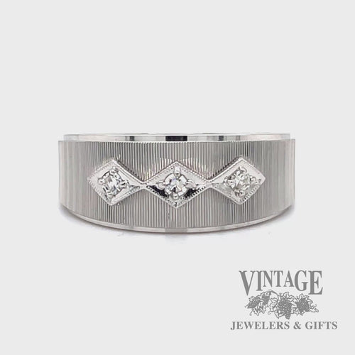 Retro 14kw gold and diamond tapered ring band video