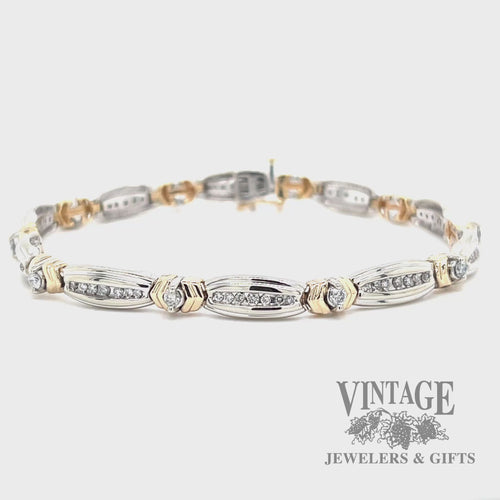 7.25" two tone 14k gold and diamond bracelet video