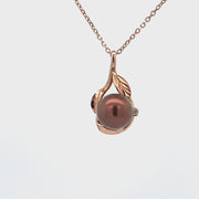 14k Rose Gold Pearl leaf pendant video