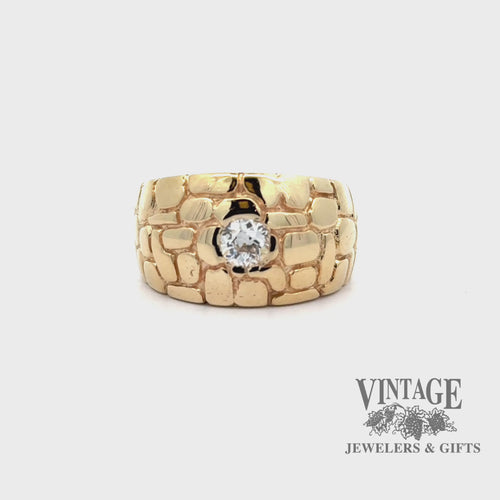 Revolving video of 14ky gold ring with .40 carat antique natural diamond