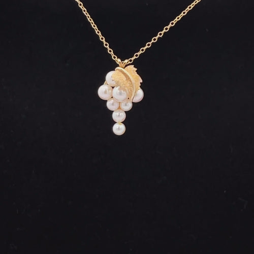 14k Grape pearl cluster pendant video