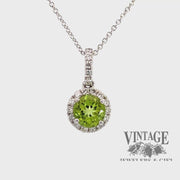 Peridot and diamond 18kw gold pendant video