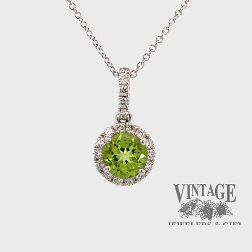 Peridot and diamond 18kw gold pendant video