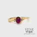 Burma Ruby with diamond accents 14k yellow gold bypass ring video