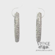 Diamond pave inside out 18kw gold tube hoop earrings video