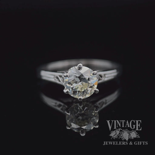 .98 carat antique platinum diamond solitaire ring video