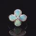 Video Crystal opal and diamond 14kw gold petal shaped ring