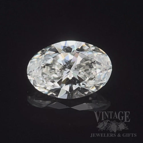 1 Carat Oval Cut GIA, H Color, I1 clarity, Natural Diamond Video