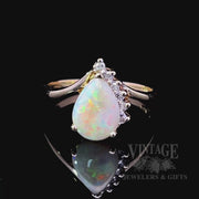 Pear shaped opal and diamond ring video