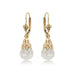 14 karat yellow gold floating opal lever back pierced earrings