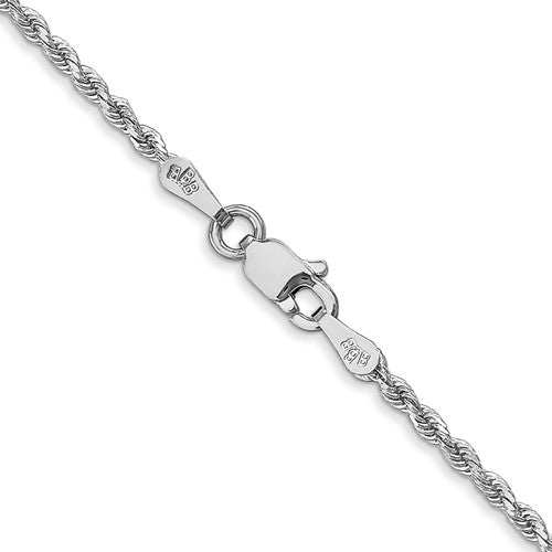 18" 14 karat white gold 1.75m rope chain