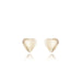 14 karat yellow gold small heart shaped baby stud earrings with screw backs