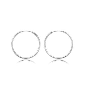 14 karat white gold 20 mm endless hoop earrings