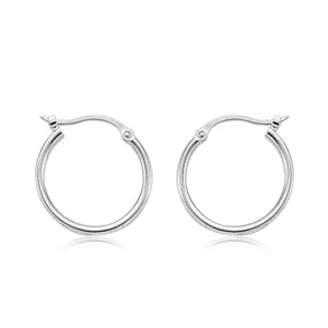 14 karat white gold small tube hoop earrings 