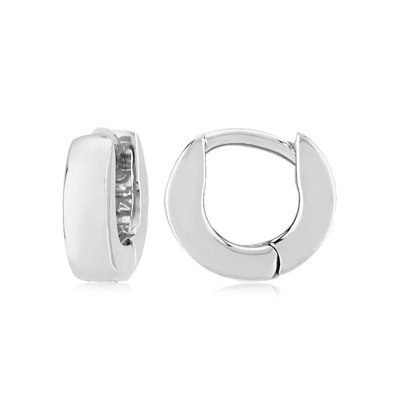 14 karat white gold mini hinged pierced hoop earrings