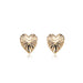 14 karat yellow gold lined heart shape stud earrings
