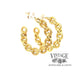 Revolving video of 14 karat yellow gold estate chain link post hoop earrings with friction backs