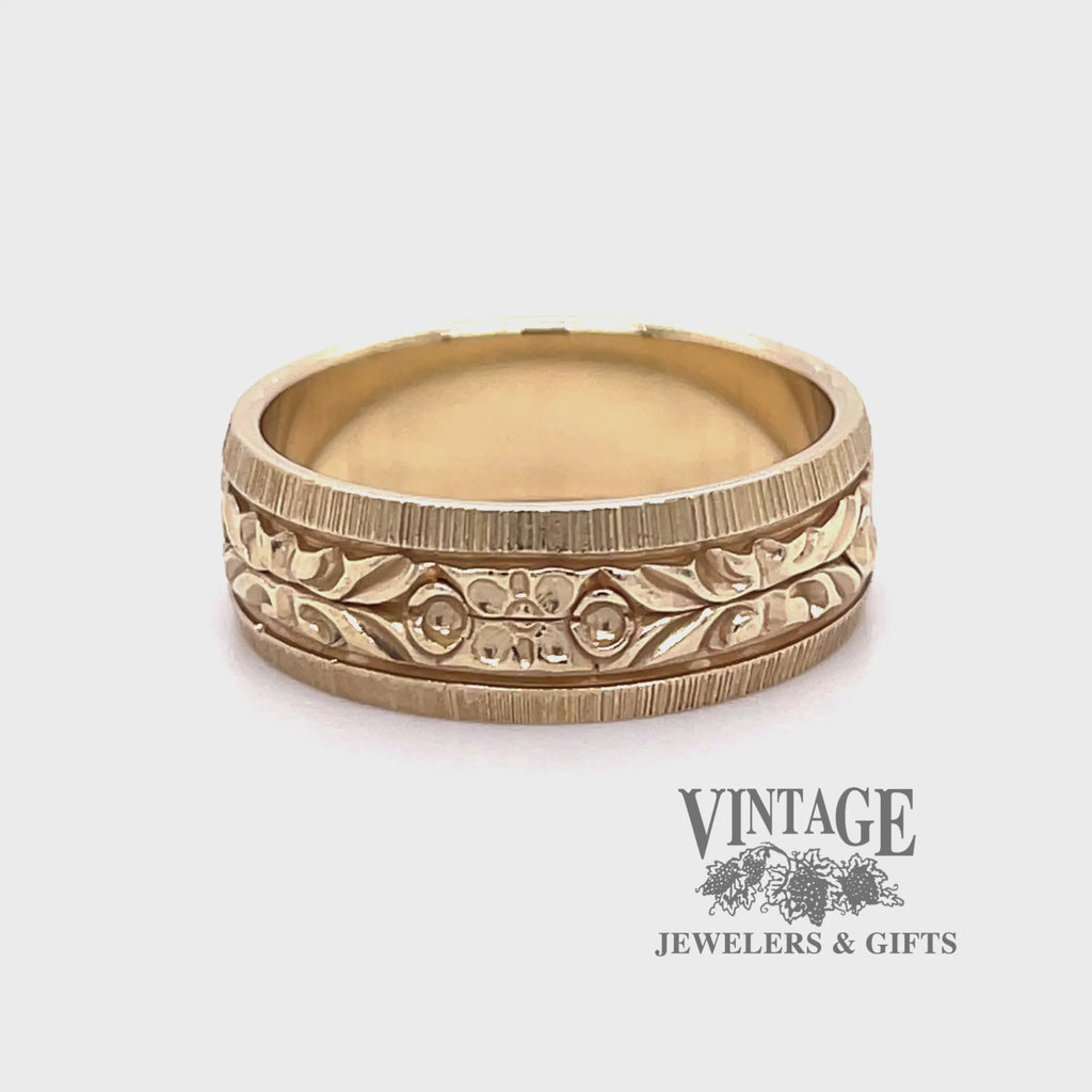 Floral embossed pattern 14ky gold ring video