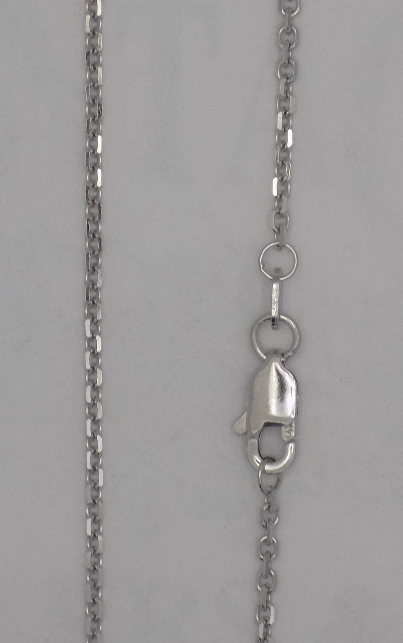 14 karat white gold 1.45 mm 18" diamond cut cable chain