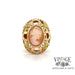 Revolving video of 18k gold cameo floral design ring  