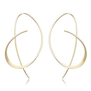 Large swirl 14ky gold earring hoops