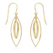 14 karat yellow gold marquise shape pierced drop earrings