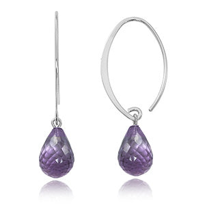 Amethyst small sweep 14kw gold drop earring — Vintage Jewelers & Gifts,