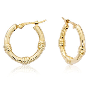 Small "wrapped" 14ky gold tube hoop earring