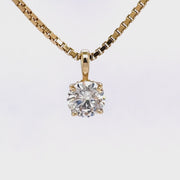 1.12 carat round natural diamond 14ky gold pendant video