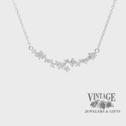 Scattered diamond 14kw gold bar necklace video