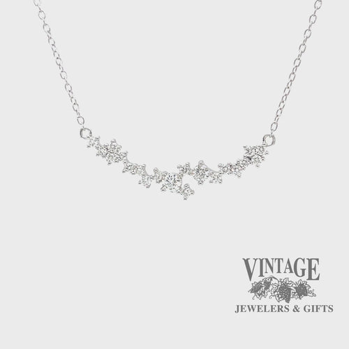 Scattered diamond 14kw gold bar necklace video