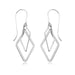 14 karat white gold double diamond shape drop earrings