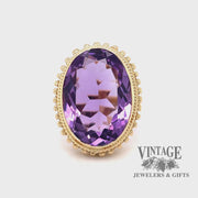Oval bezel set amethyst 18ky gold ring video