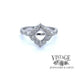 Revolving video of 14 karat white gold halo diamond semi mount engagement ring for cushion shaped stone