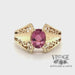 Revolving video of10 karat yellow gold 1.16ct Pink tourmaline filigree ring