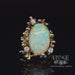 Revolving video of 14 karat yellow gold 5ct opal and diamond rustic ring