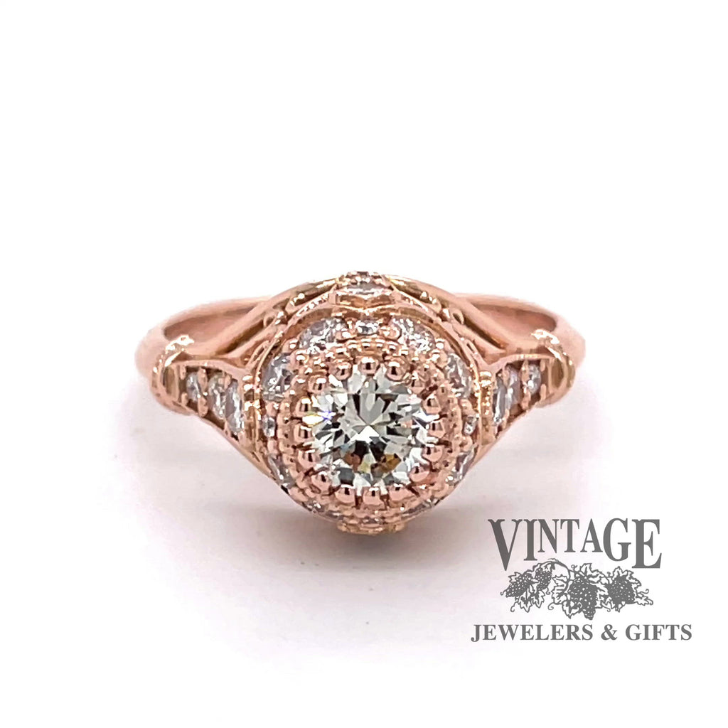 14 karat rose gold diamond engagement ring