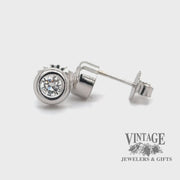 .48 CTW diamond bezel 14kw gold stud earrings video