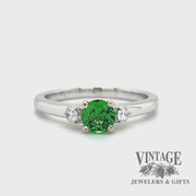 Tsavorite and diamond 14kw gold ring video