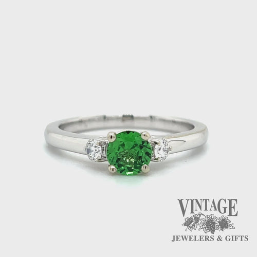 Tsavorite and diamond 14kw gold ring video