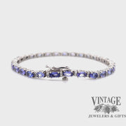 Tanzanite and diamond 18kw gold tennis bracelet video
