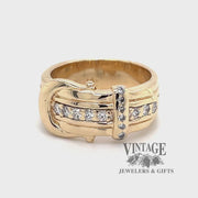 Buckle 14ky gold and diamond ring video