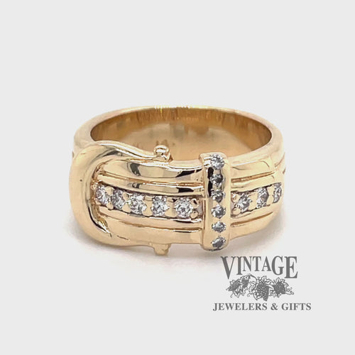Buckle 14ky gold and diamond ring video