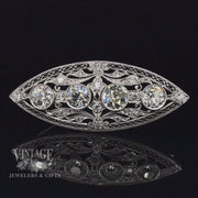 Antique Edwardian platinum and diamond brooch 360 degree video