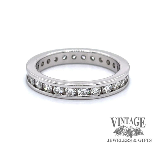 Revolving video of Platinum channel set diamond eternity ring