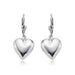 Puffed heart sterling silver drop earrings