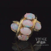 Opal cluster 18ky gold ring video