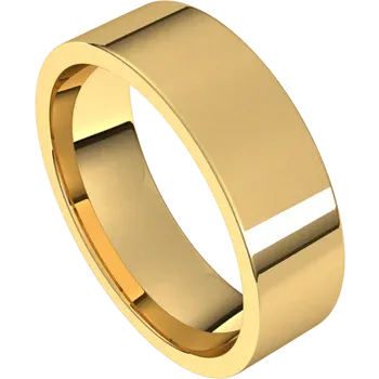 6 mm flat light comfort fit 14ky gold ring band