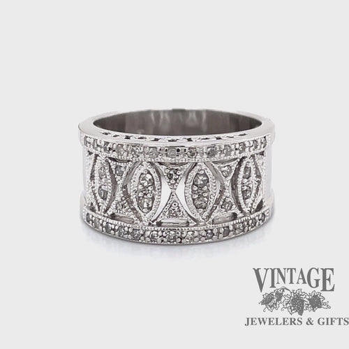 Marquise patterned 14kw gold diamond ring video