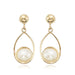 14 karat yellow gold Pearl and wire drop earrings
